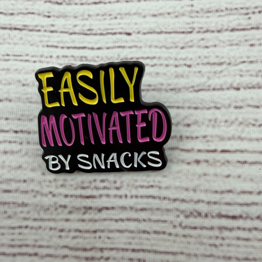 Easily Motivated by Snacks Pin